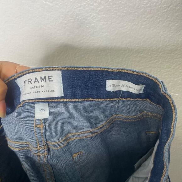 Frame Womens Jean Size 25 Le Skinny de Jeanne Crop Dark Wash Denim Blue Casual - Picture 4 of 14